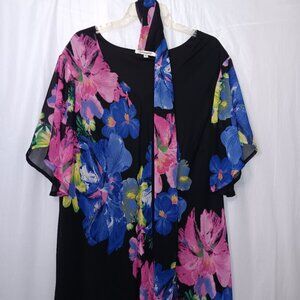 SERENGETI TWILIGHT GARDEN DRESS WITH MATCHING SCARF